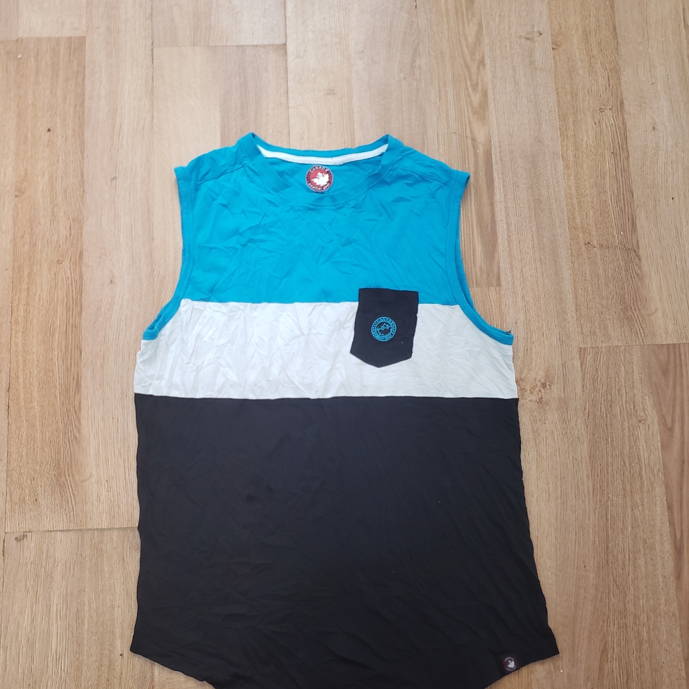 Men's Sleeveless Color Block Shirt